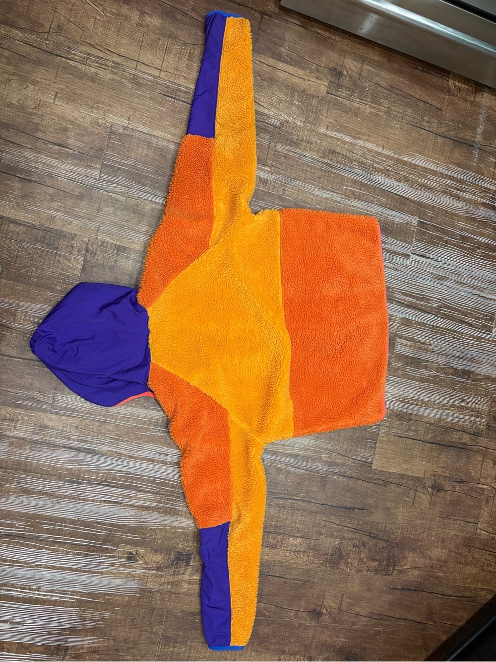 Nike Men's Colorblock Sherpa Zip-Up Hoodie - Orange & Purple